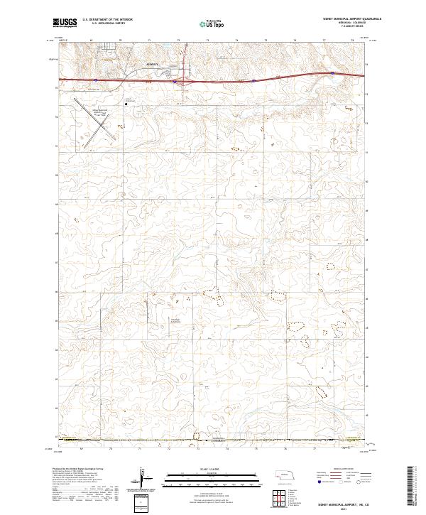 Sidney Municipal Airport topographic map thumbnail