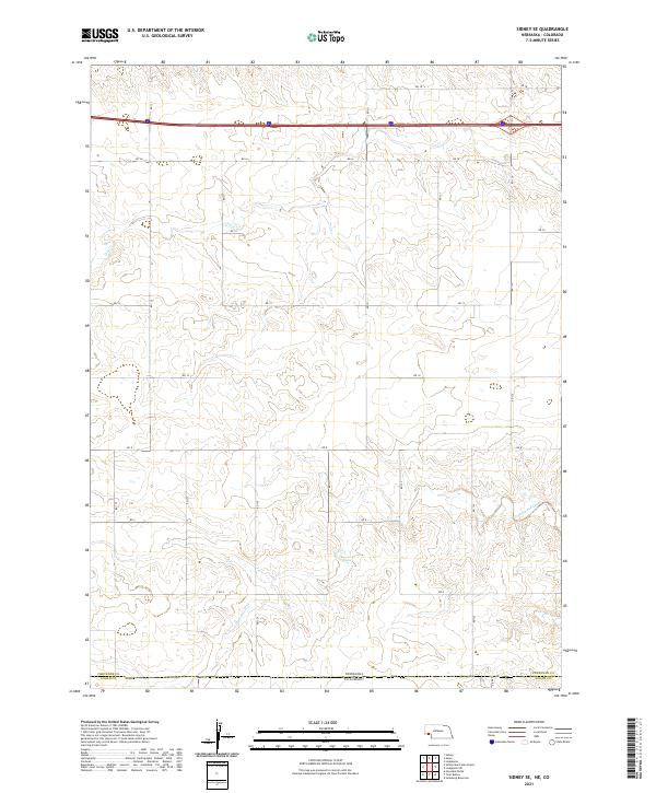 Sidney SE topographic map thumbnail
