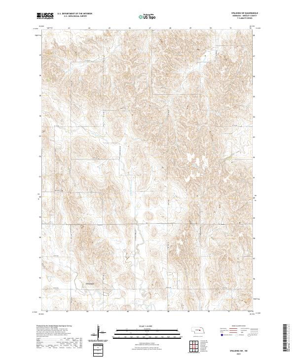 Spalding SW topographic map thumbnail