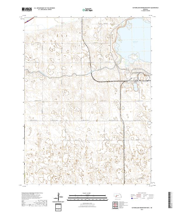 Sutherland Reservoir West topographic map thumbnail
