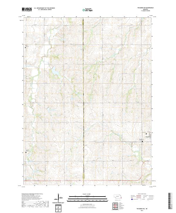 Tecumseh NE topographic map thumbnail