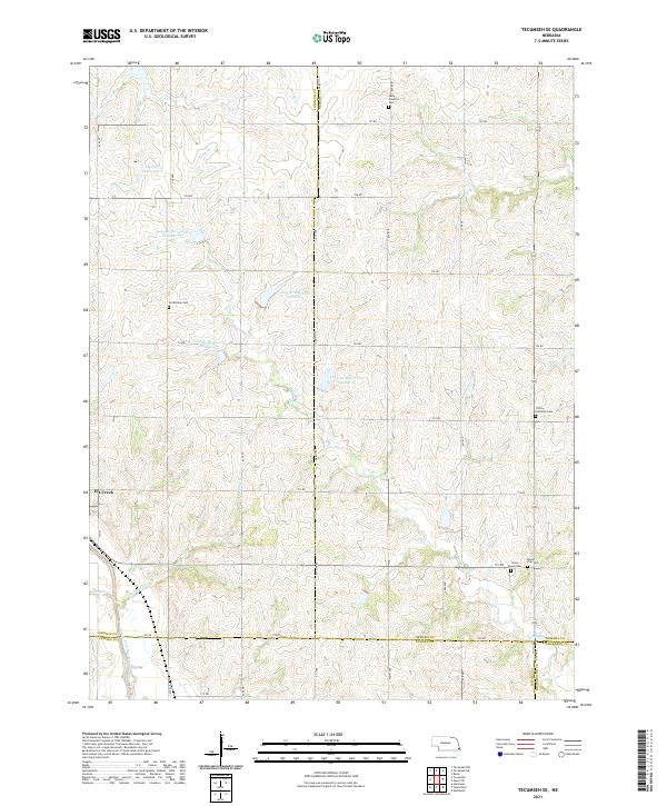 Tecumseh SE topographic map thumbnail