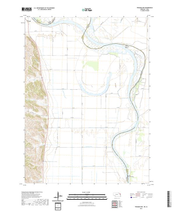 Tekamah NW topographic map thumbnail