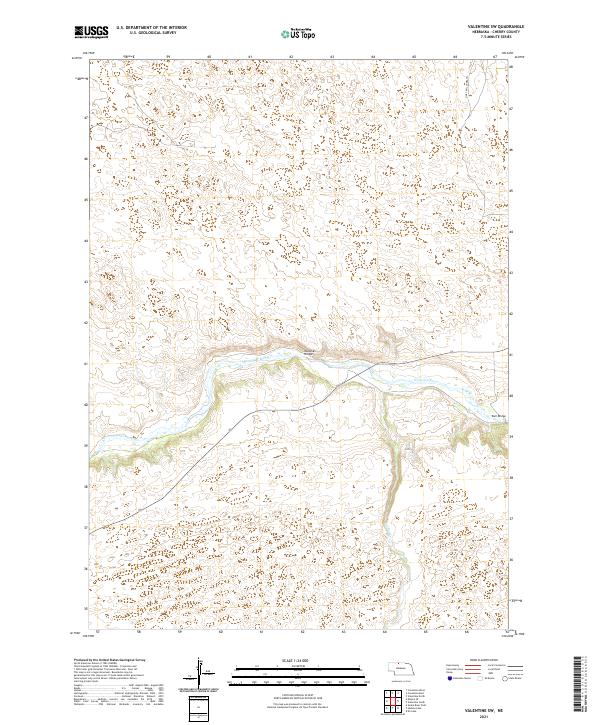 Valentine SW topographic map thumbnail