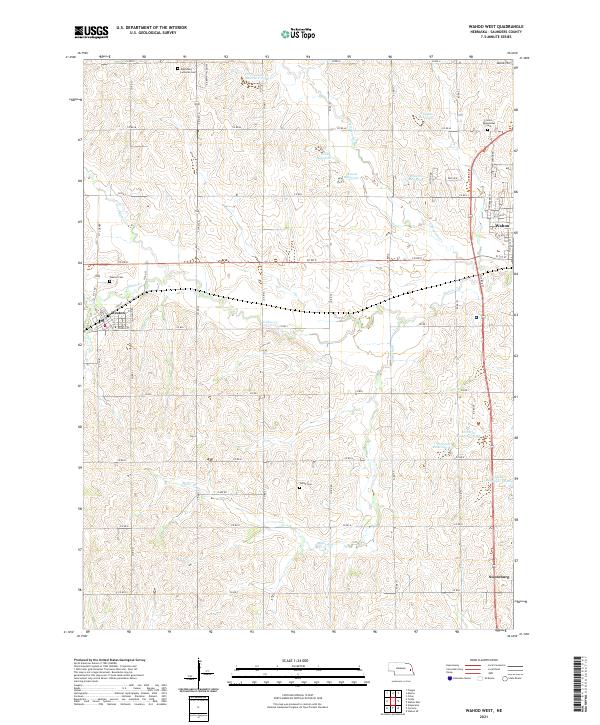 Wahoo West topographic map thumbnail
