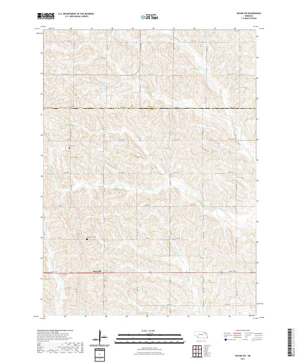Wayne SW topographic map thumbnail