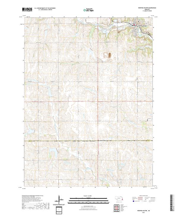Weeping Water topographic map thumbnail