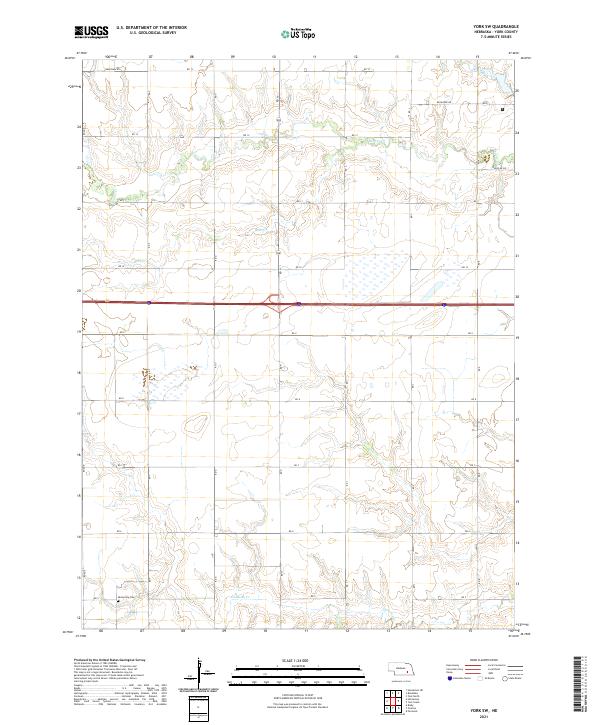 York SW topographic map thumbnail