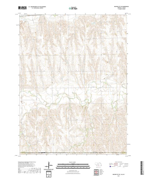 Beaver City SE topographic map thumbnail