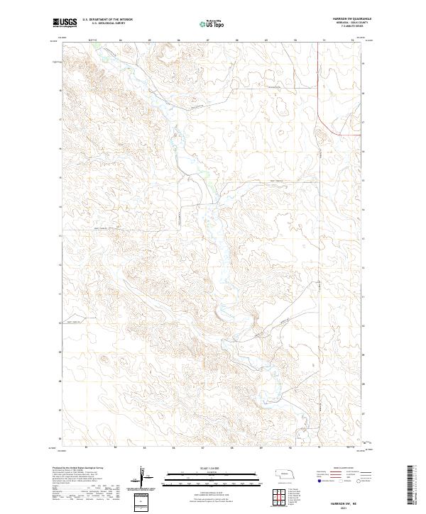 Harrison SW topographic map thumbnail