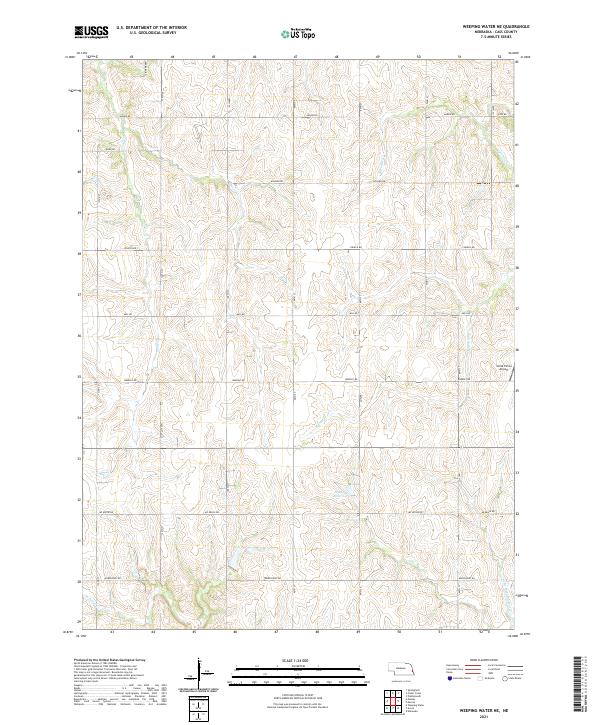 Weeping Water NE topographic map thumbnail