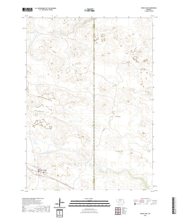 Wood Lake topographic map thumbnail