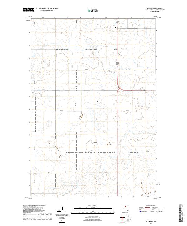 Akaska NE topographic map thumbnail