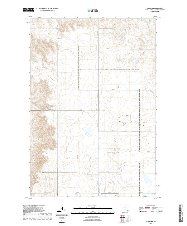 Akaska NW topographic map thumbnail
