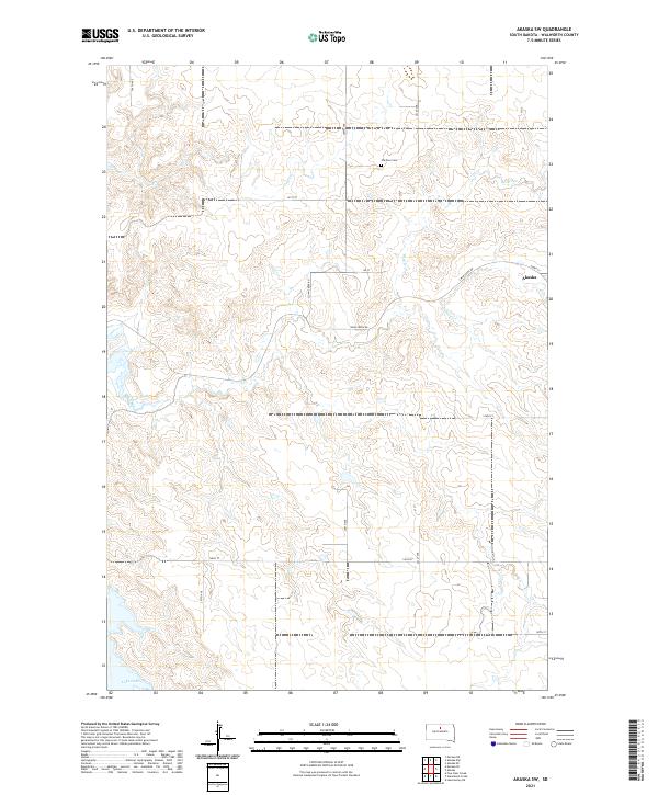 Akaska SW topographic map thumbnail