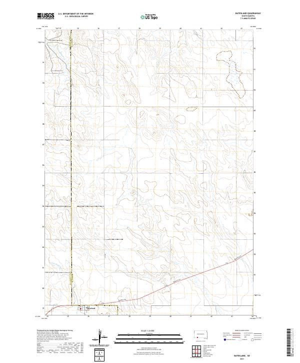 Batesland topographic map thumbnail