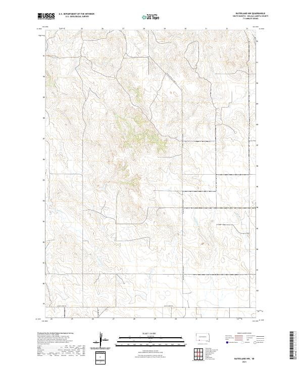 Batesland NW topographic map thumbnail