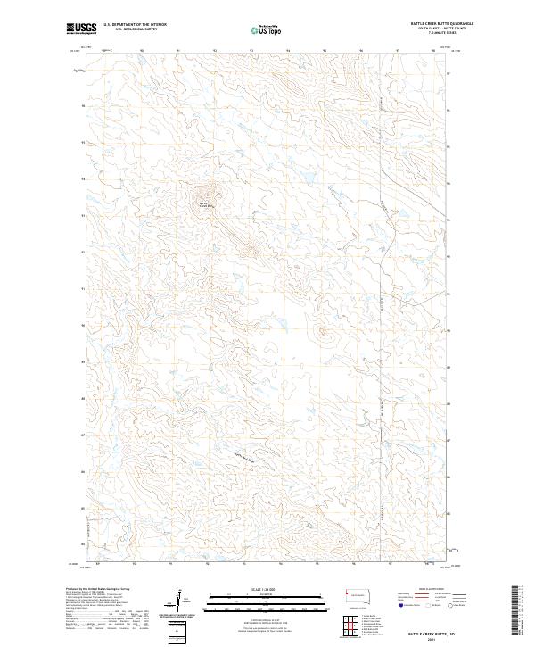 Battle Creek Butte topographic map thumbnail