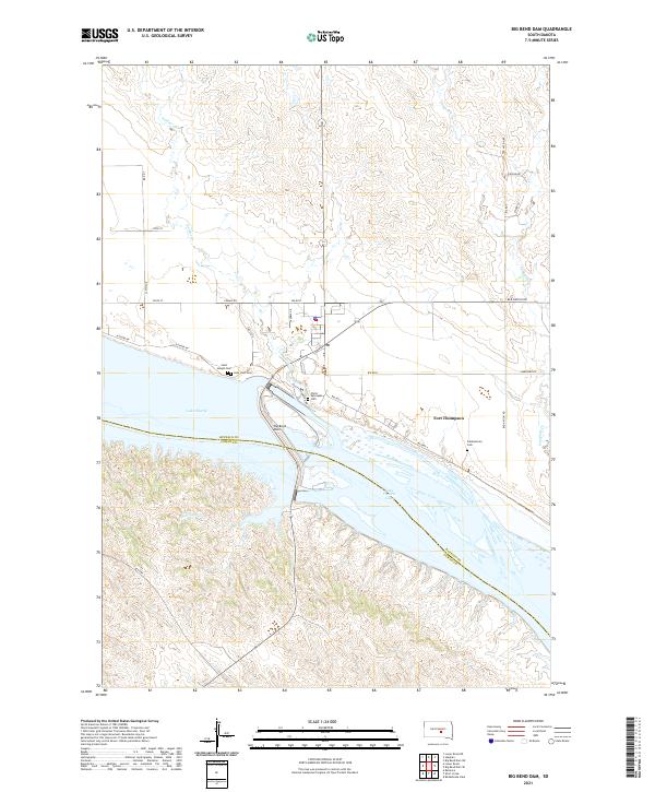 Big Bend Dam topographic map thumbnail