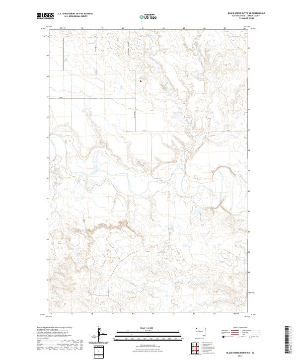 Black Horse Butte NE topographic map thumbnail
