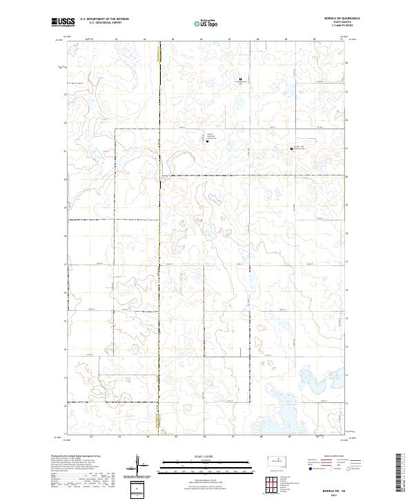 Bowdle SW topographic map thumbnail