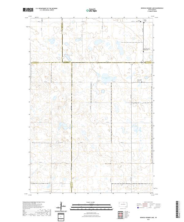 Bowdle-Hosmer Lake topographic map thumbnail