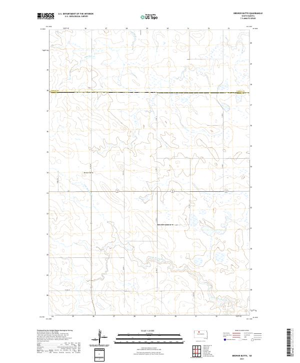 Brewer Butte topographic map thumbnail