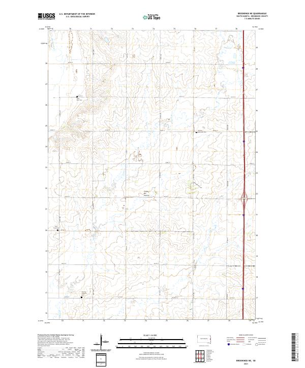 Brookings NE topographic map thumbnail