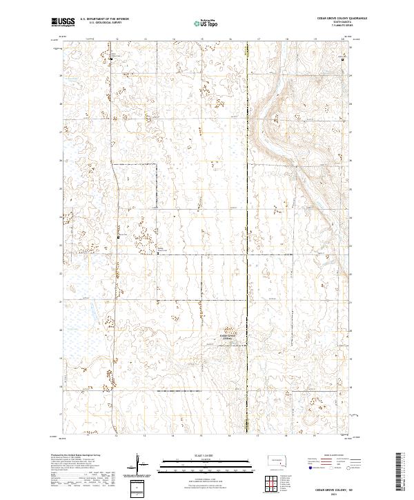 Cedar Grove Colony topographic map thumbnail