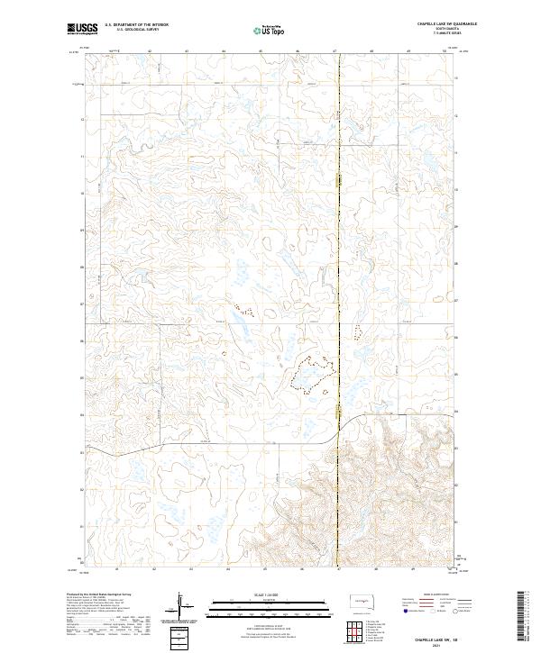 Chapelle Lake SW topographic map thumbnail