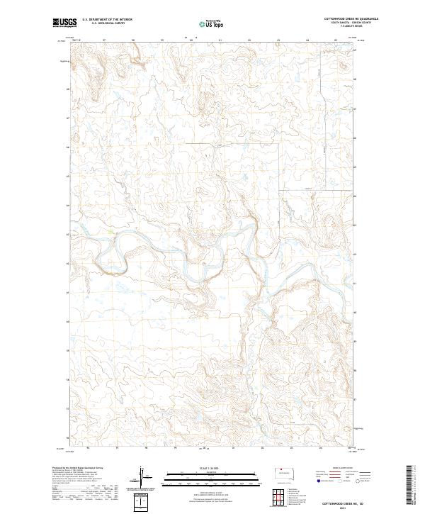 Cottonwood Creek NE topographic map thumbnail