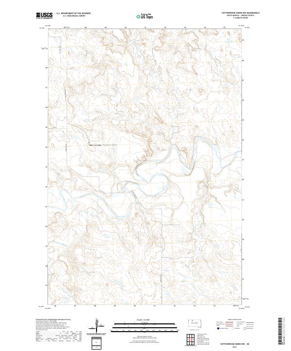 Cottonwood Creek NW topographic map thumbnail