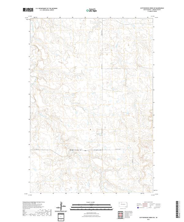 Cottonwood Creek SW topographic map thumbnail