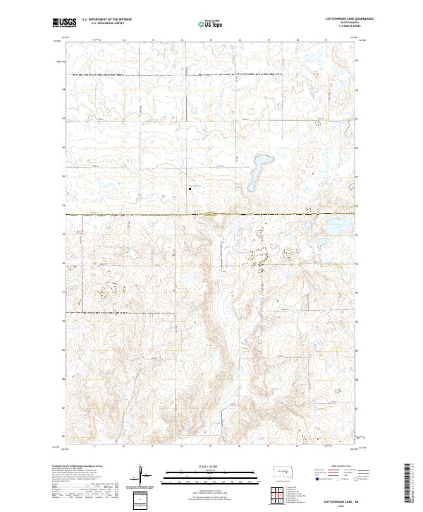 Cottonwood Lake topographic map thumbnail