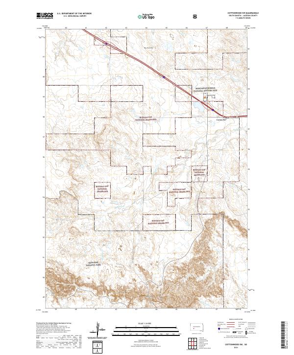 Cottonwood SW topographic map thumbnail