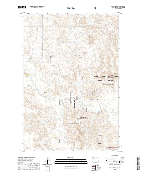 Cow Butte NE topographic map thumbnail