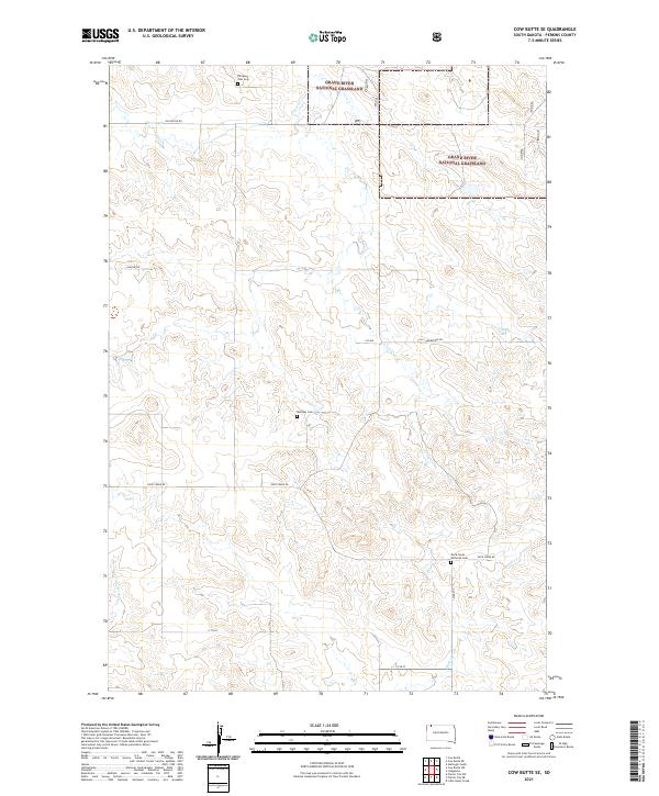 Cow Butte SE topographic map thumbnail