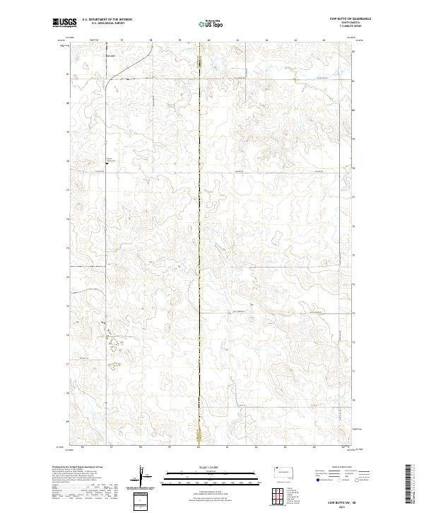 Cow Butte SW topographic map thumbnail