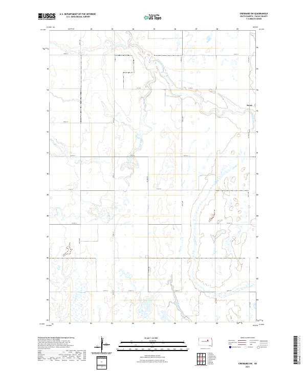 Cresbard SW topographic map thumbnail