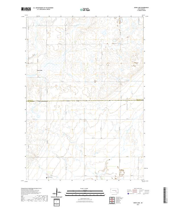 Crow Lake topographic map thumbnail
