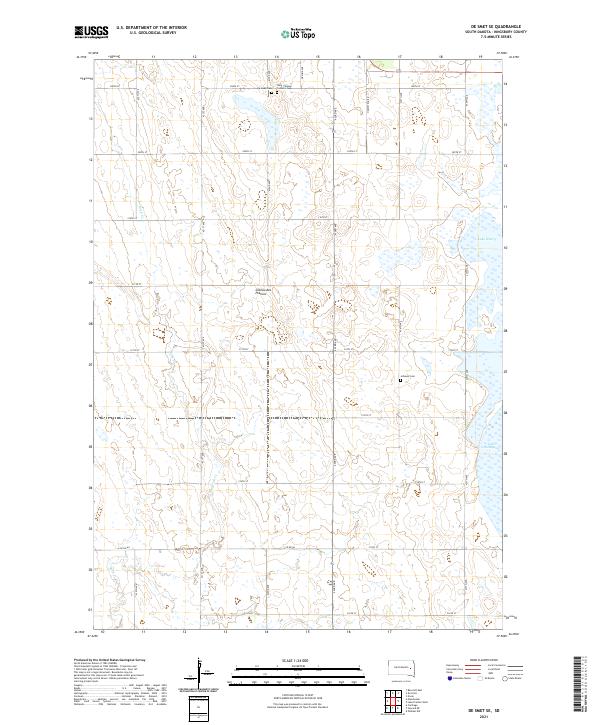 De Smet SE topographic map thumbnail