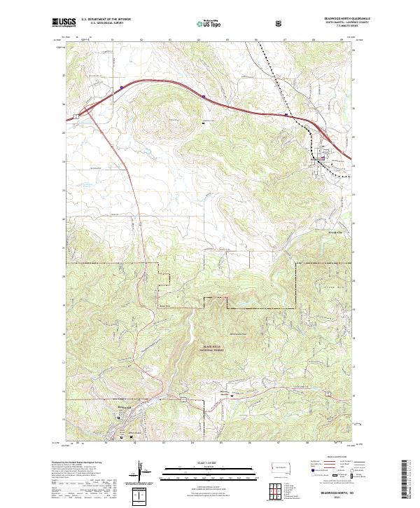 Deadwood North topographic map thumbnail