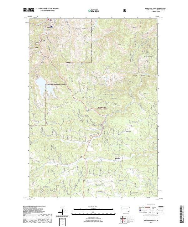 Deadwood South topographic map thumbnail
