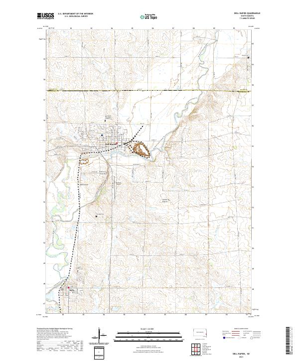 Dell Rapids topographic map thumbnail