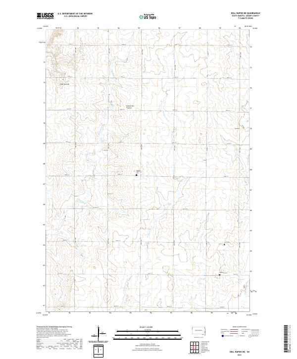 Dell Rapids NE topographic map thumbnail