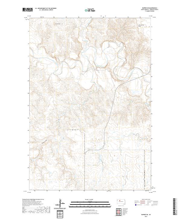 Dupree NE topographic map thumbnail