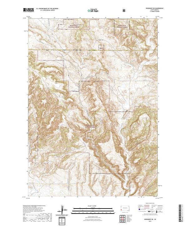 Edgemont NE topographic map thumbnail