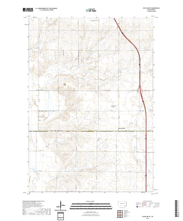 Estelline SE topographic map thumbnail
