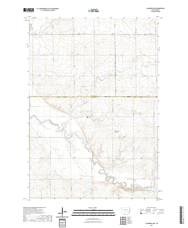 Flandreau NW topographic map thumbnail