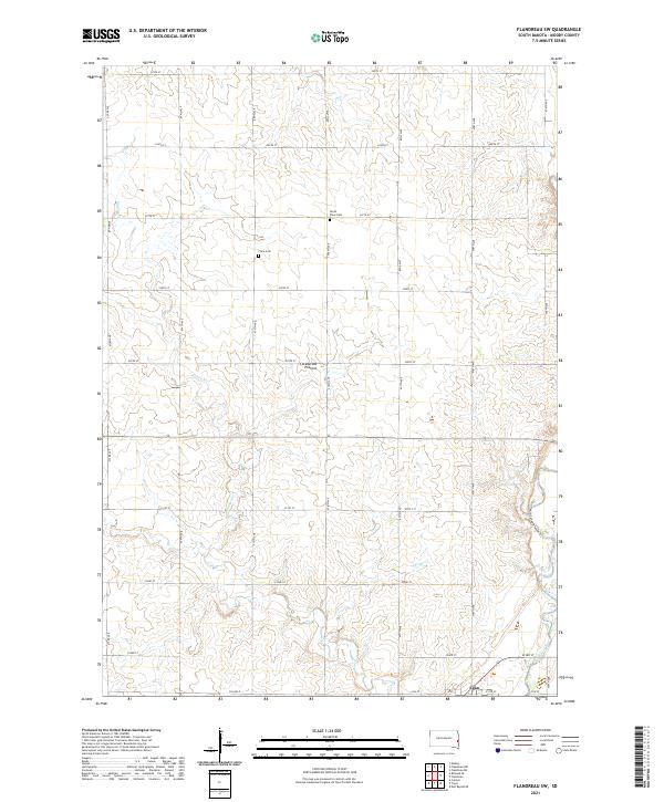 Flandreau SW topographic map thumbnail